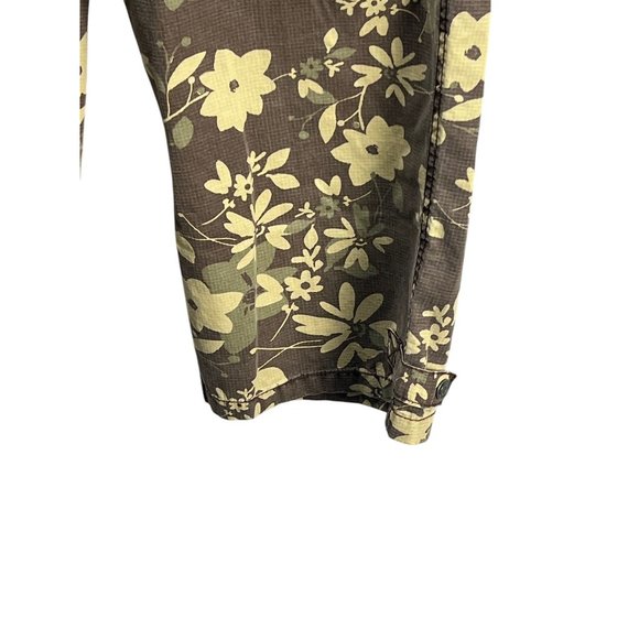 Gloria Vanderbilt Women's Floral Print Capri Pants Sz 6 Cotton Brown Beige Boho - Picture 6 of 15